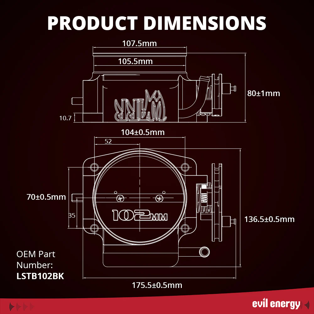 EVIL ENERGY 102mm Mechanical Throttle Body for Chevy LSX LS LS1 LS2 LS7 with IAC 4 Bolt - Image 9