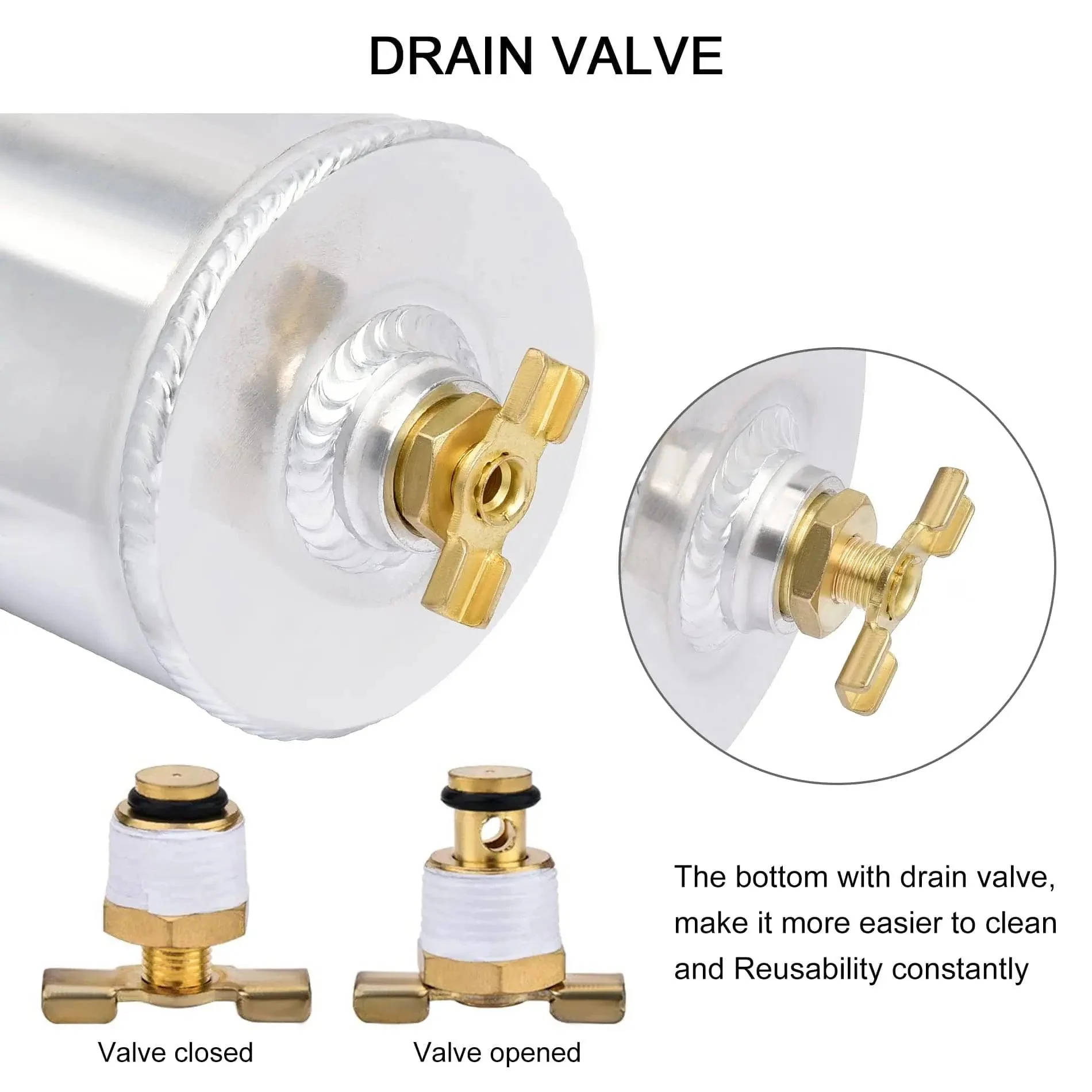 EVIL ENERGY 10AN Baffled Oil Catch Can Oil Breather Tank with Valve 750ML Universal - Image 4