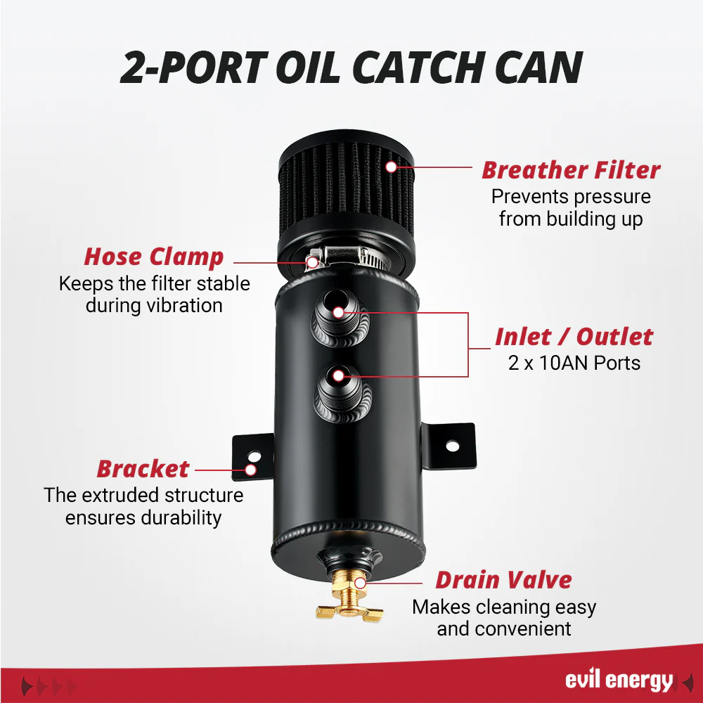 EVIL ENERGY 10AN Oil Catch Can Breather Tank with 10FT CPE Fuel Line Kit (Upgraded Version) - Image 4