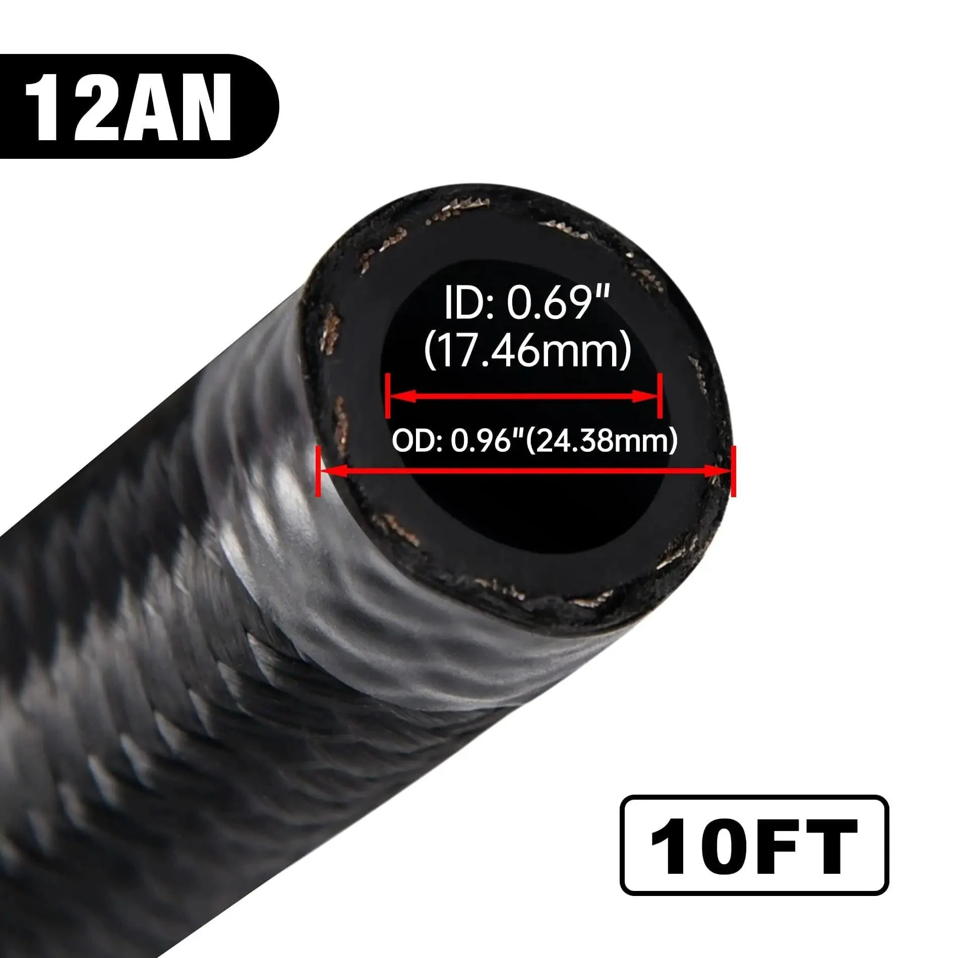 EVIL ENERGY 12AN CPE Fuel Line Nylon Braided Fuel Hose 10FT - Image 3