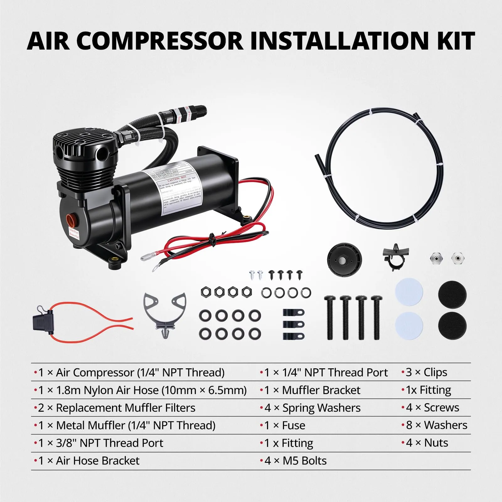 EVIL ENERGY Air Horn Suspension Compressor for Car 12V 200PSI Heavy Duty 1/4，3/8 NPT Onboard Air Ride Compressor for Train, Truck, Inflating Tires, Suspension Systems, Train Horn, DIY Pneumatic Tools - Image 16