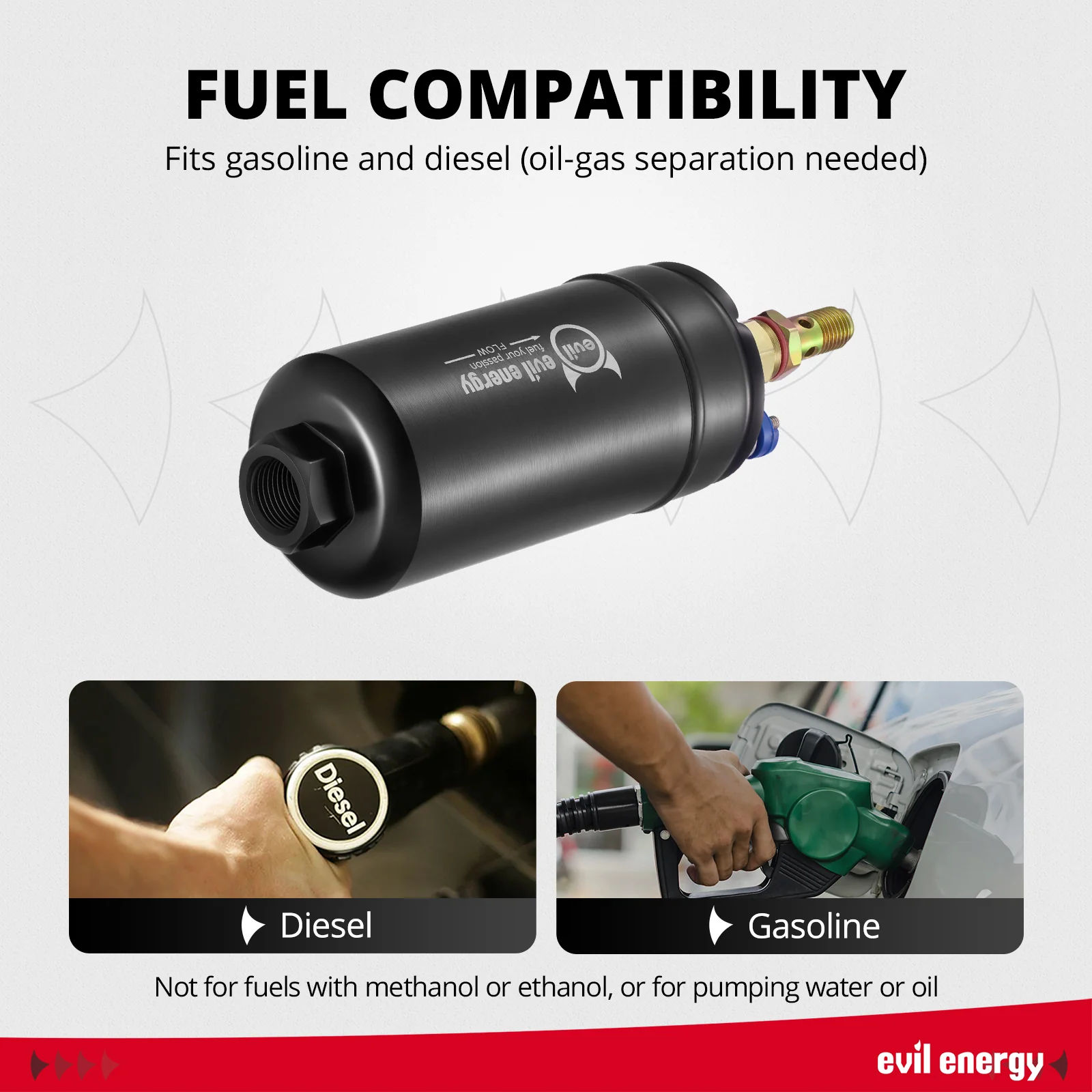 EVIL ENERGY 405LPH High Flow High Pressure External Electric Fuel Injection Pump 12V-13.5V - Racing-Grade for EFI Modified Cars - Image 7