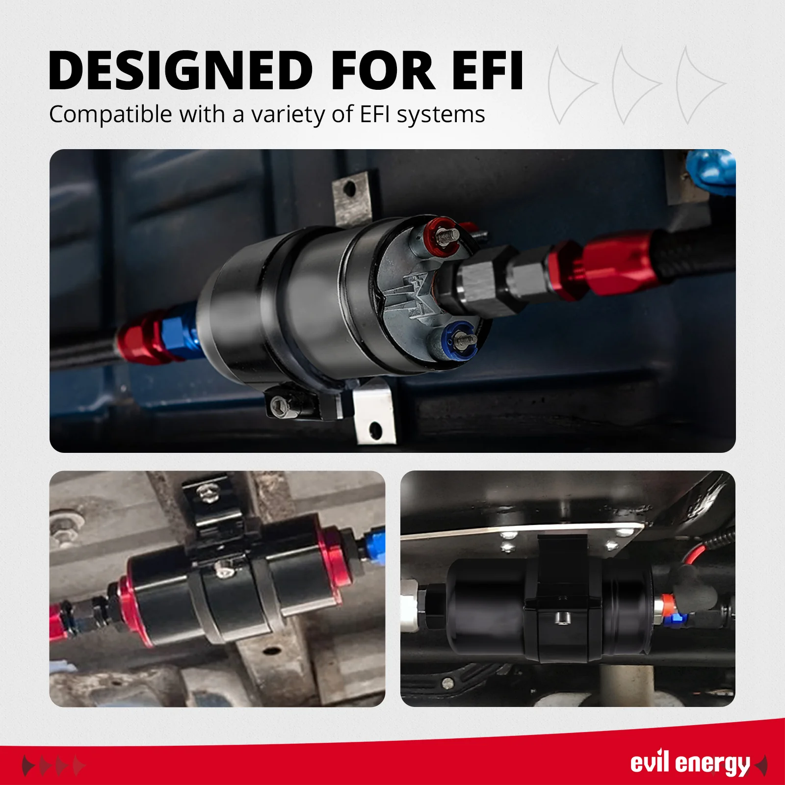 EVIL ENERGY 405LPH High Flow High Pressure External Electric Fuel Injection Pump 12V-13.5V - Racing-Grade for EFI Modified Cars - Image 8