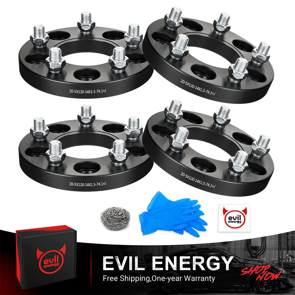 EVIL ENERGY 5x120mm 1inch/20mm Wheel Spacers for BWM - Piece Set with M12x1.5 Bolts, 70.3mm Hub Bore - Image 2