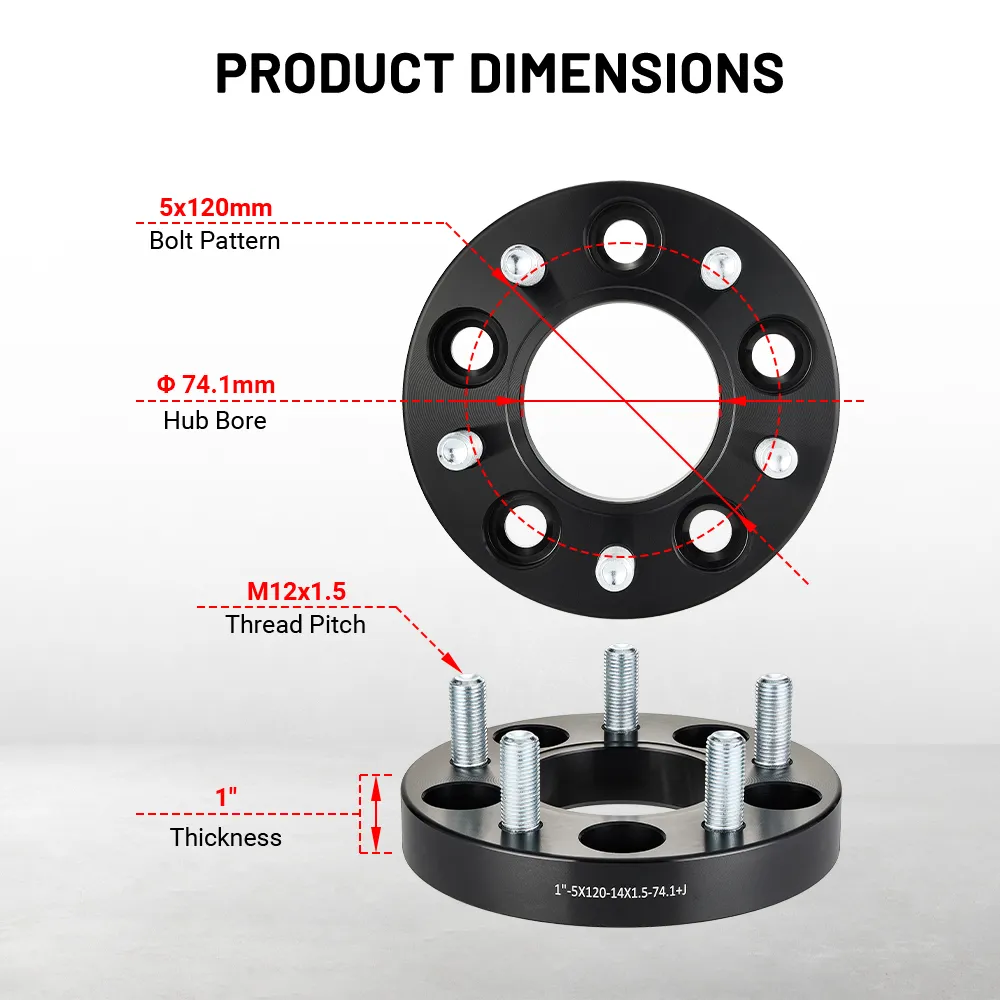 EVIL ENERGY 5x120mm 1inch/20mm Wheel Spacers for BWM - Piece Set with M12x1.5 Bolts, 70.3mm Hub Bore - Image 3