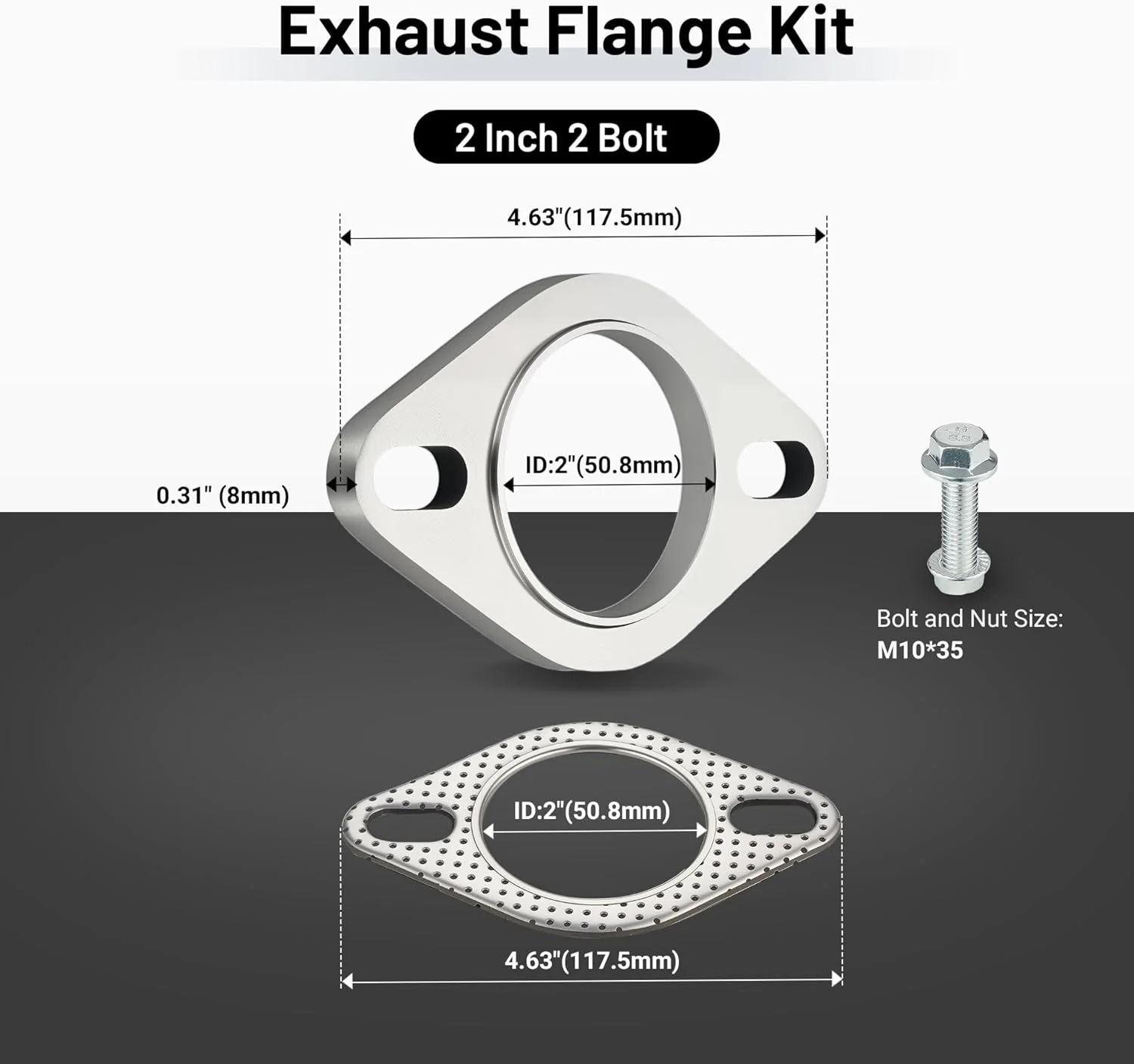 EVIL ENERGY 2-Bolt Exhaust Flange Set with Gaskets & Bolts (1.75/2/2.25/2.35/2.5/3 Inch) - Image 10