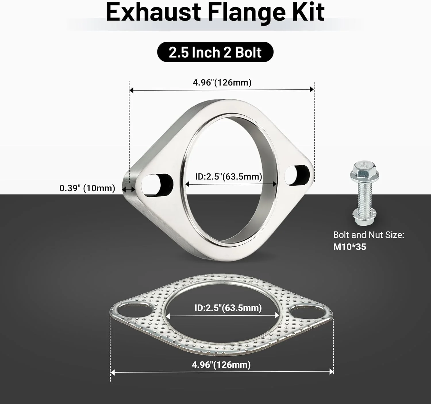 EVIL ENERGY 2-Bolt Exhaust Flange Set with Gaskets & Bolts (1.75/2/2.25/2.35/2.5/3 Inch) - Image 11