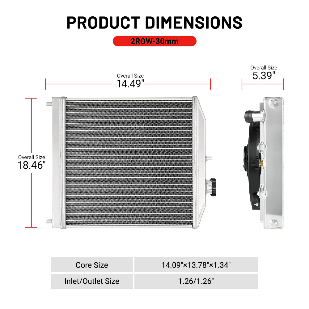 EVIL ENERGY 2Row-30mm Performance Aluminum Radiator Fit for Honda Civic 1992 - 2000 1.3L - 1.6L I4 - Image 5
