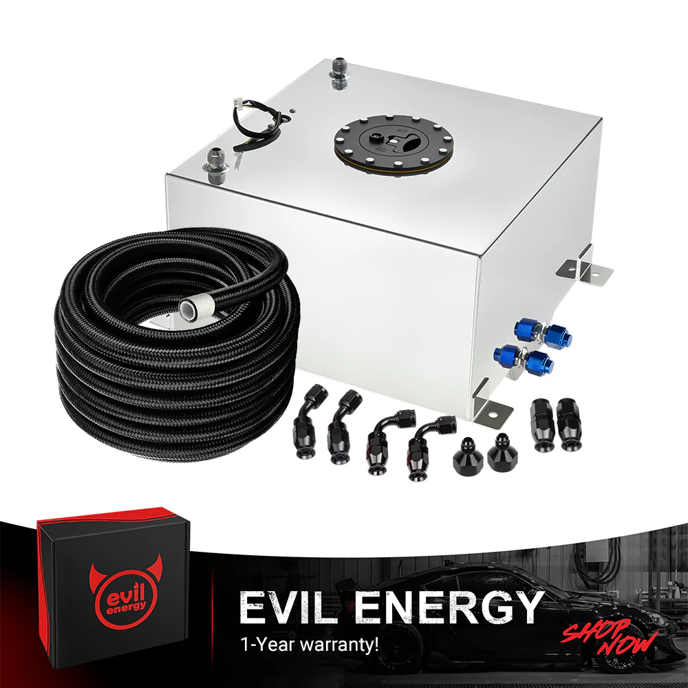 EVIL ENERGY 5/10/15/20 Gallon Fuel Cell Gas Tank Aluminum with Level Sender 6AN 12FT/16FT PTFE Fuel Line Kit Black/silver - Image 12