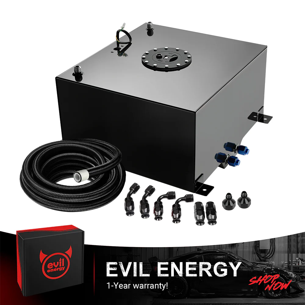 EVIL ENERGY 5/10/15/20 Gallon Fuel Cell Gas Tank Aluminum with Level Sender 6AN 12FT/16FT PTFE Fuel Line Kit Black/silver - Image 13