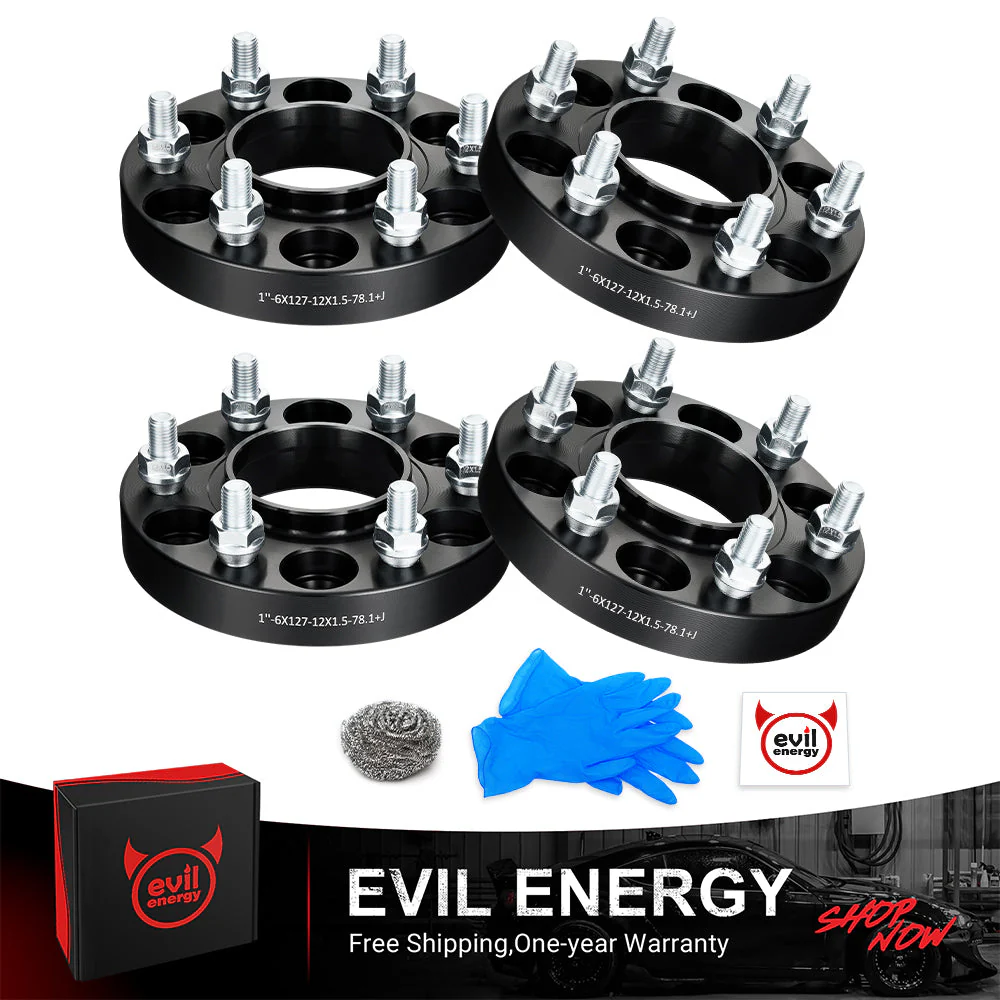 EVIL ENERGY 6x127 1/1.25/1.5/2inch Wheel Spacers for 2003 - 2006 Chevrolet SSR, 4 - Piece Set with 12x1.5 Bolts and 78.1mm Hub Bore - Image 4
