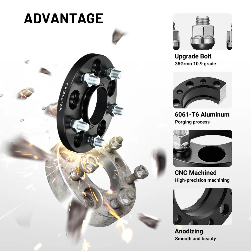 EVIL ENERGY 5x120mm 2inch Wheel Spacers for Chevy Camaro, SS & Cadillac CTS (2008 - 2019) 4 - Piece Set with M14x1.5 Bolts, 66.9mm Hub Bore - Image 18