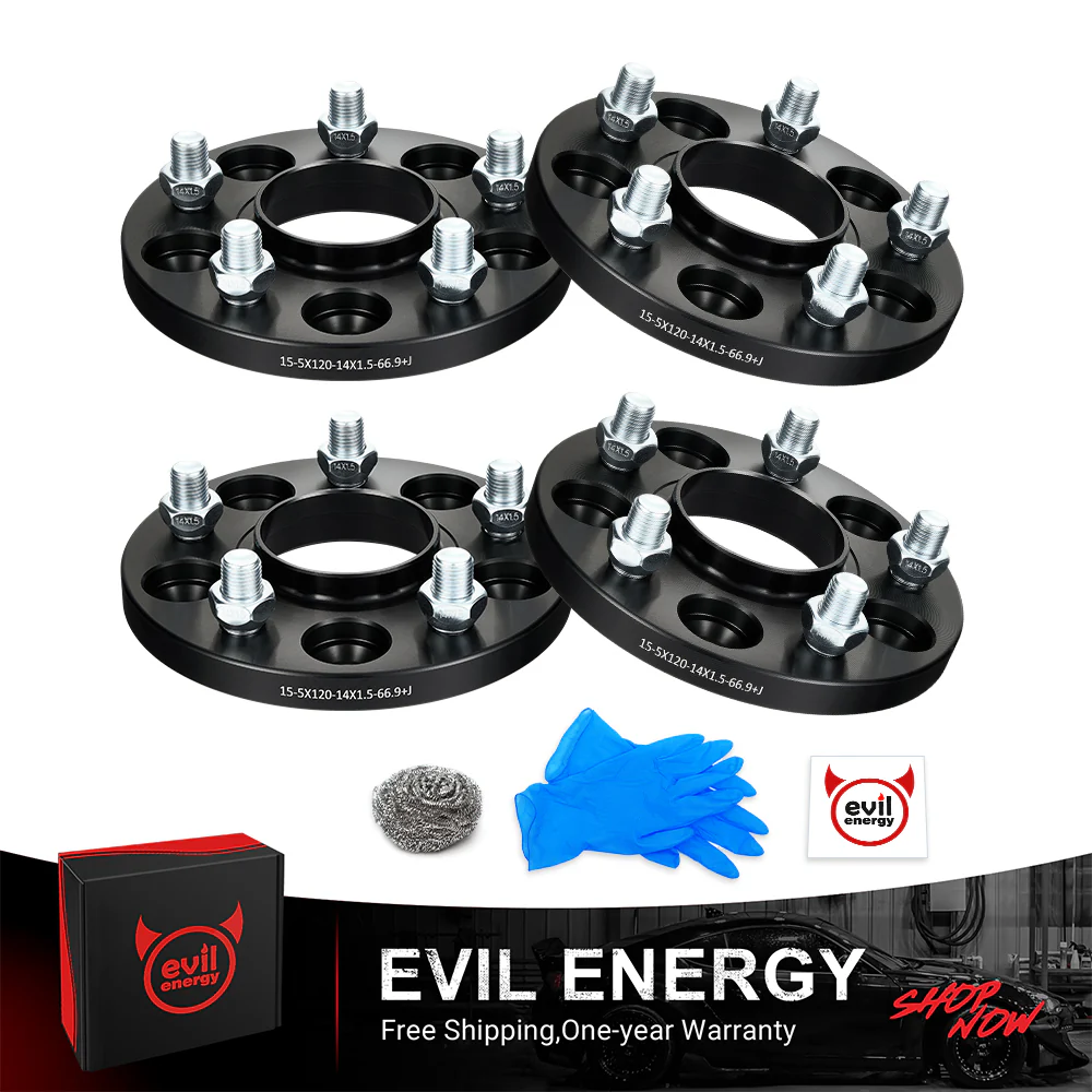 EVIL ENERGY 5x120mm 2inch Wheel Spacers for Chevy Camaro, SS & Cadillac CTS (2008 - 2019) 4 - Piece Set with M14x1.5 Bolts, 66.9mm Hub Bore - Image 6