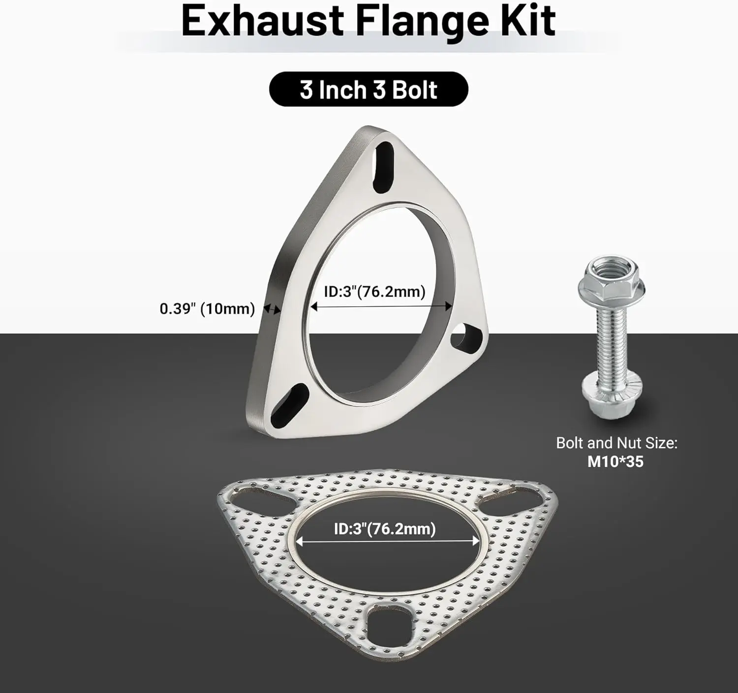 EVIL ENERGY 3-Bolt Exhaust Flange Set with Gaskets & Hardware (2/2.5/3 Inch) - Image 4