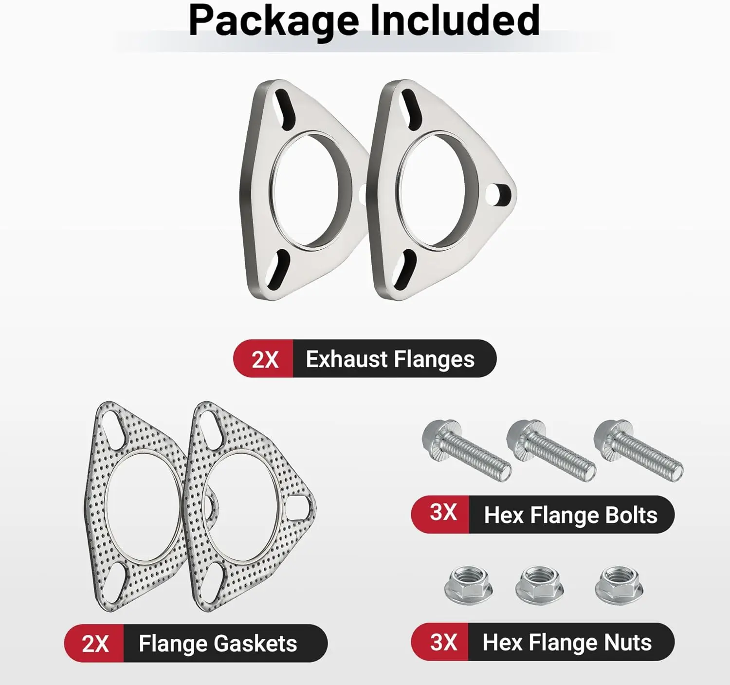 EVIL ENERGY 3-Bolt Exhaust Flange Set with Gaskets & Hardware (2/2.5/3 Inch) - Image 8