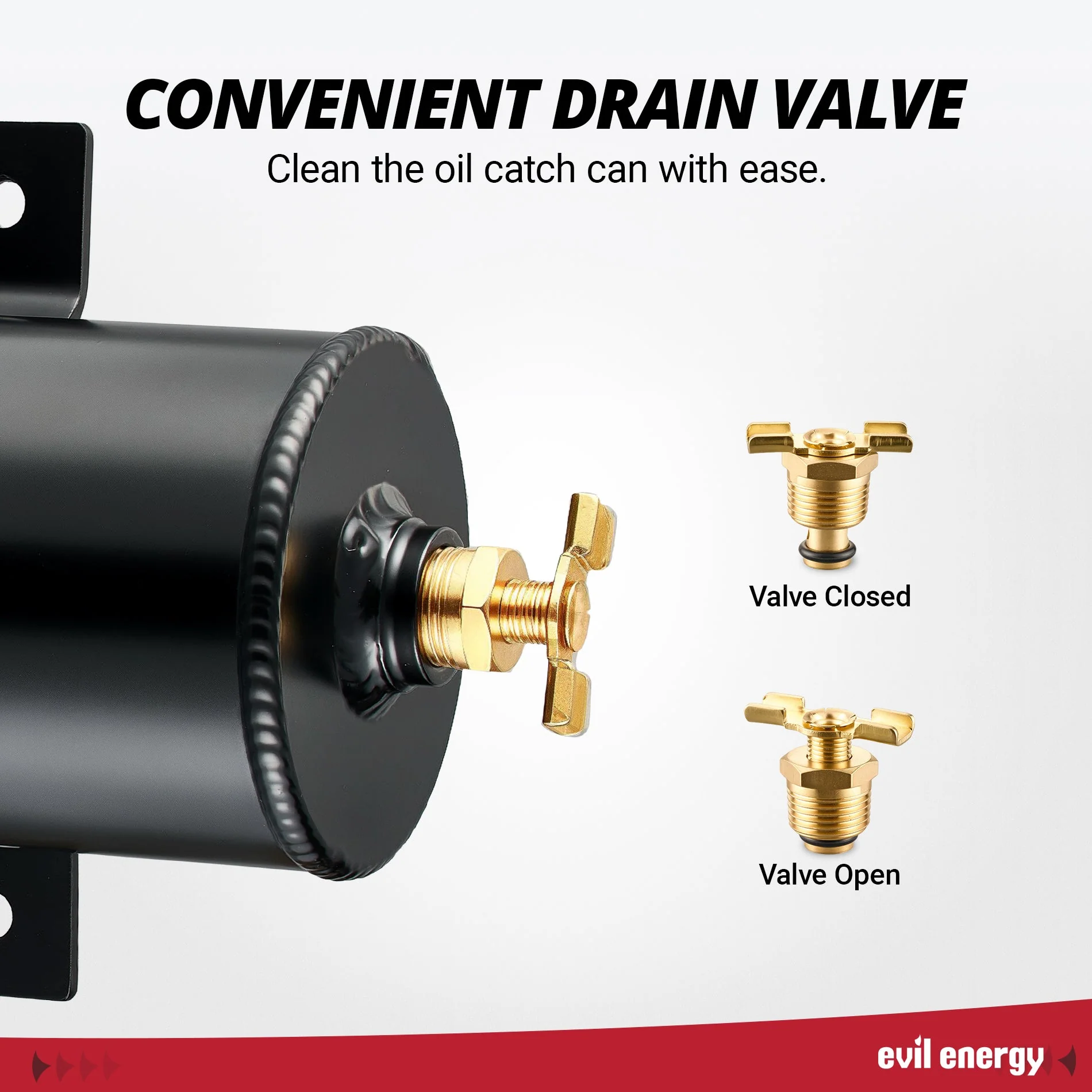 EVIL ENERGY 3 Port Baffled 750ML PCV Oil Catch Can Kit with Breather Filter, Air Oil Separator with Drain Valve & CPE Fuel Line Kit - Image 6