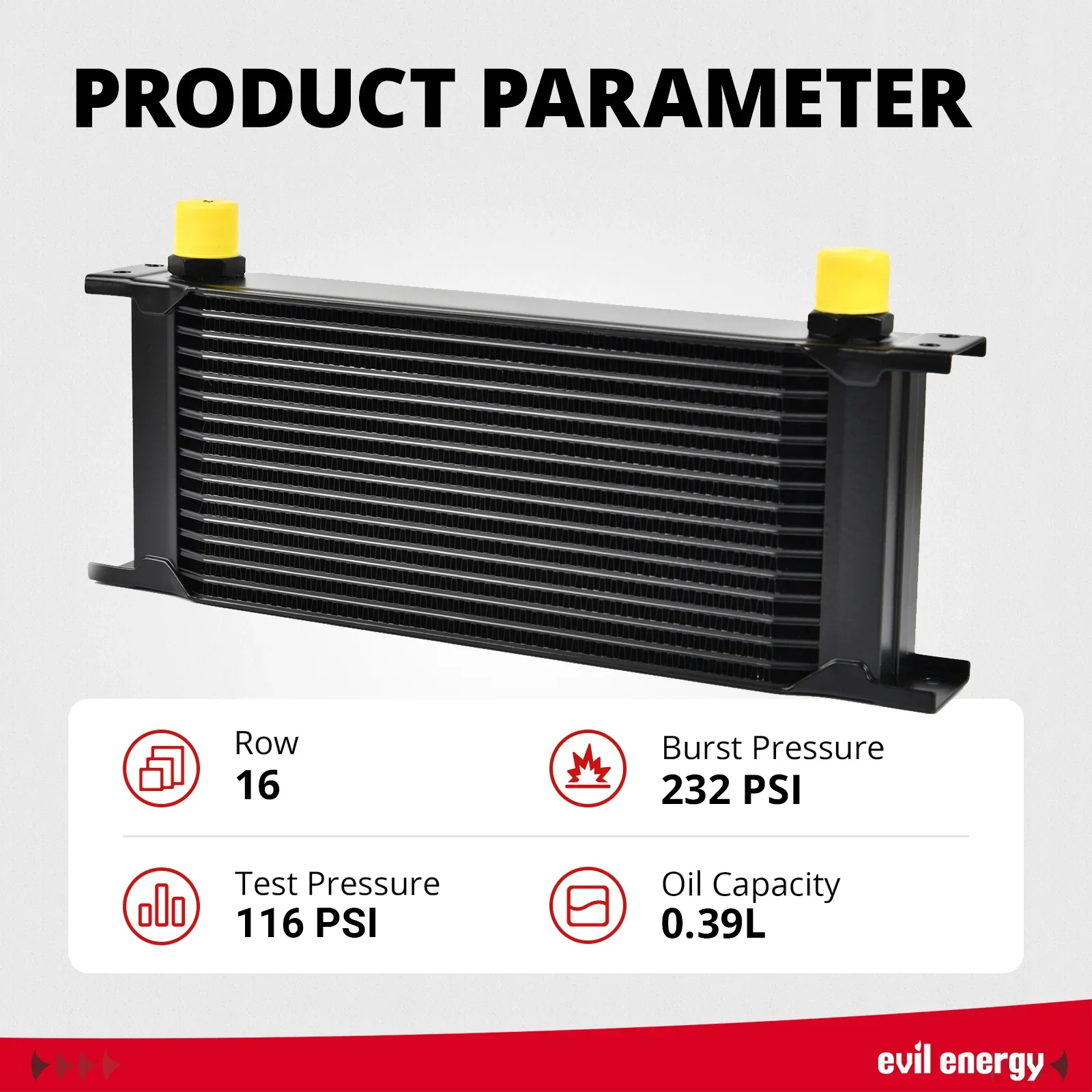 EVIL ENERGY Stacked Plate Oil Cooler Universal Engine Transmission 10AN（7/10/13/16/19/25/30 Row） - Image 18