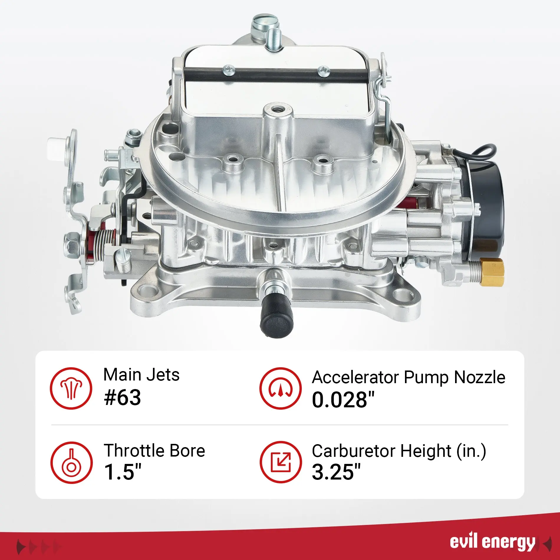 EVIL ENERGY 350 CFM Performance 2-barrel Carburetor - Image 2