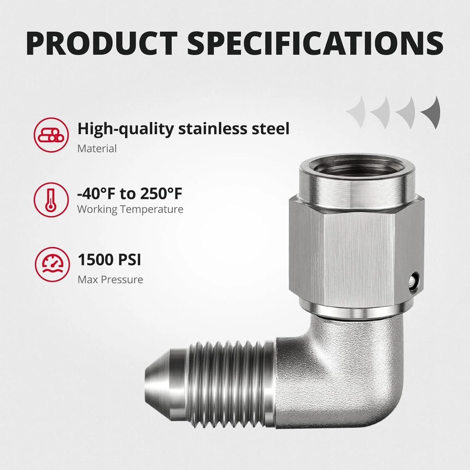 EVIL ENERGY 3AN/4AN Stainless AN Male to Female Adapter – 45° / 90° Swivel Brake Line Fitting - Image 10
