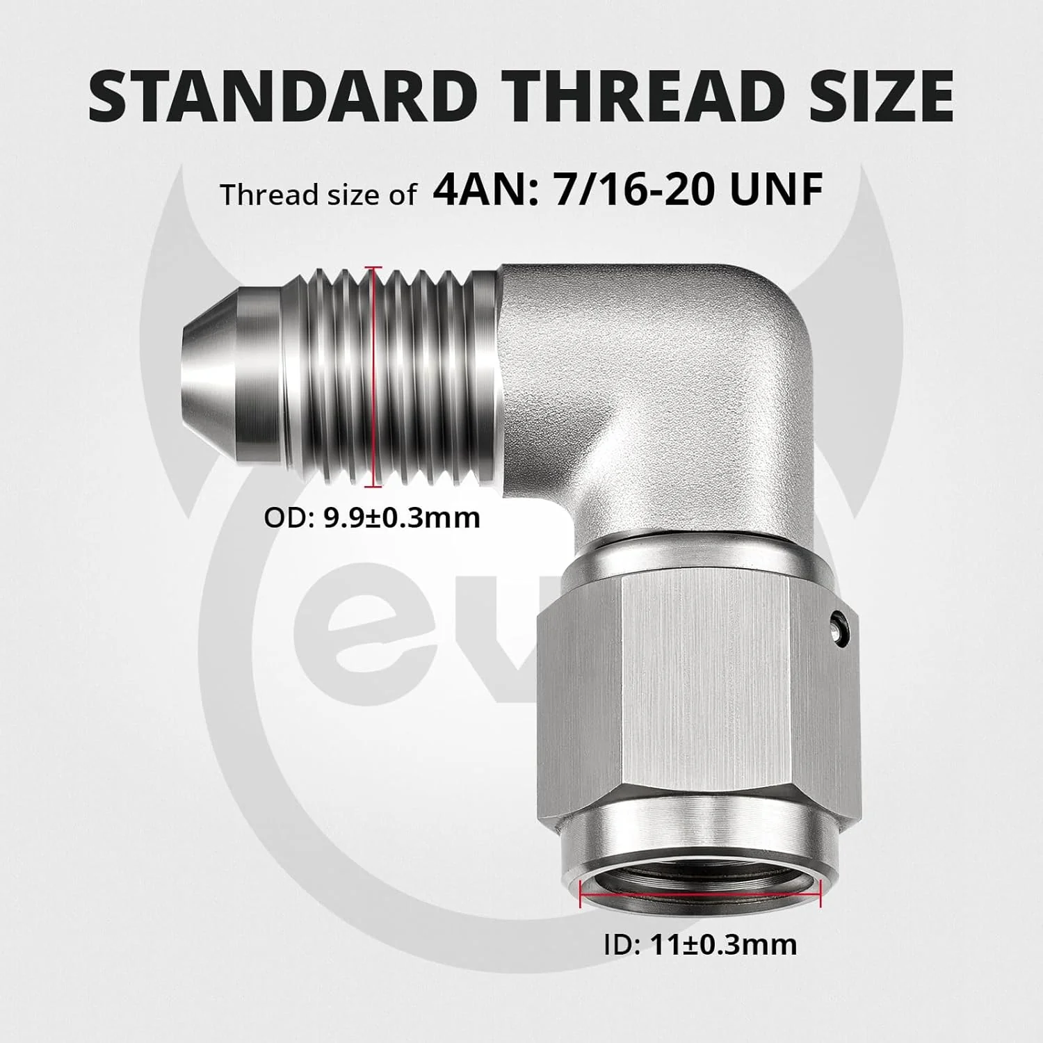 EVIL ENERGY 3AN/4AN Stainless AN Male to Female Adapter – 45° / 90° Swivel Brake Line Fitting - Image 5