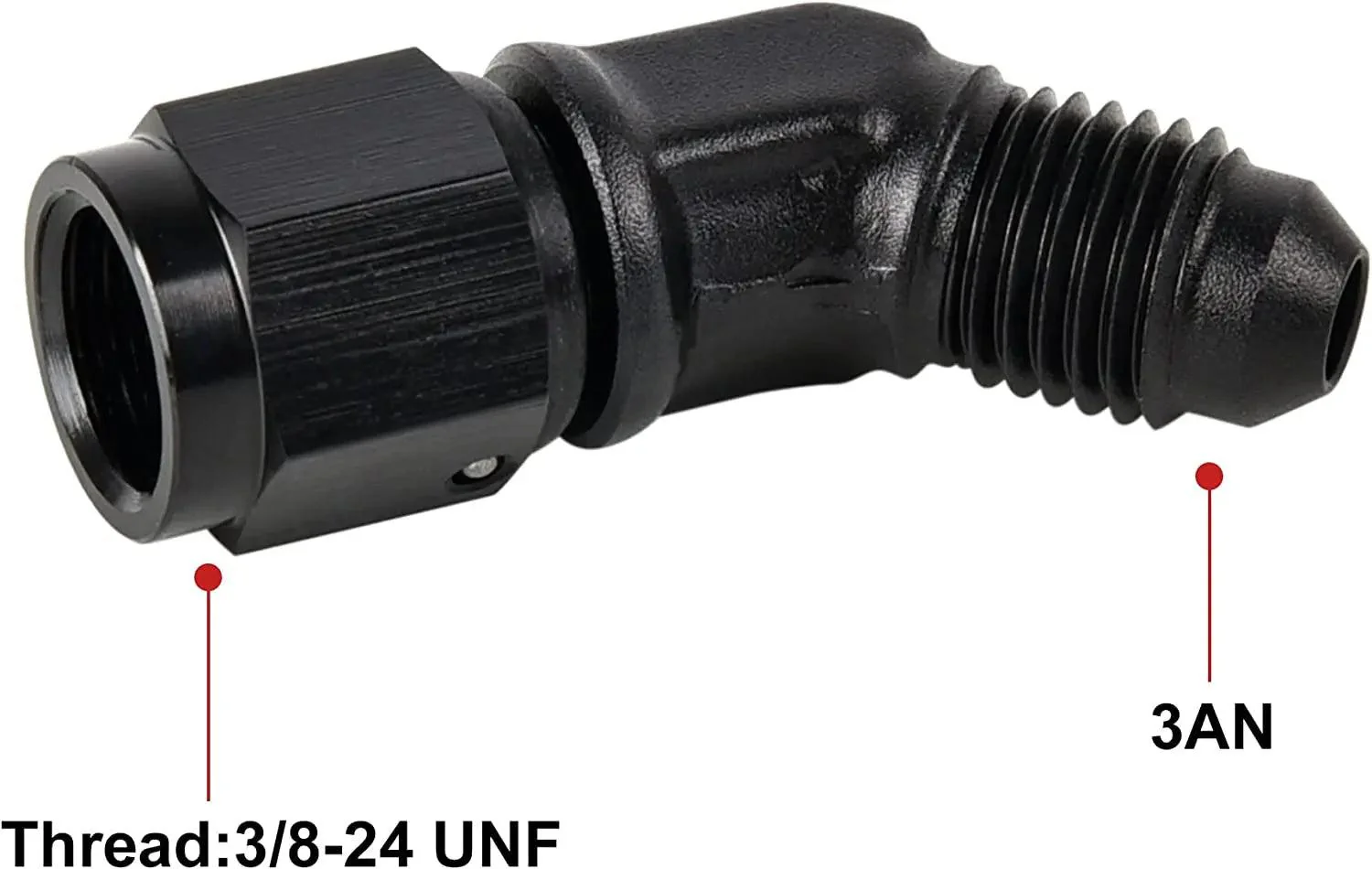 EVIL ENERGY AN Female to AN Male Flare 45 Degree Swivel Fitting Adapter Aluminium Black（3/4/6/8/10AN） - Image 4