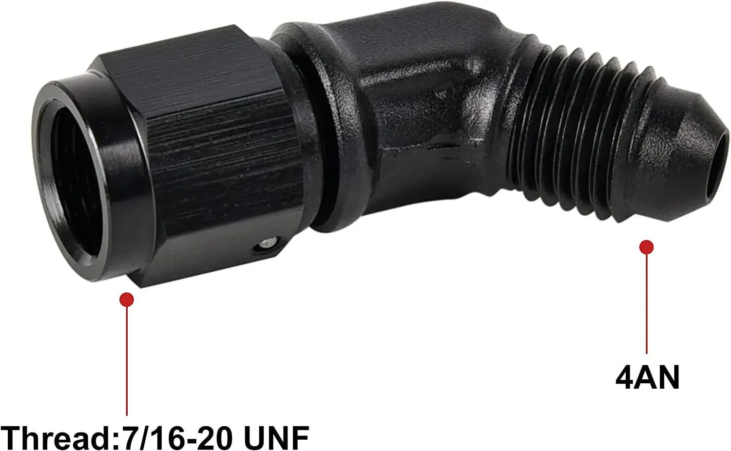 EVIL ENERGY AN Female to AN Male Flare 45 Degree Swivel Fitting Adapter Aluminium Black（3/4/6/8/10AN） - Image 5