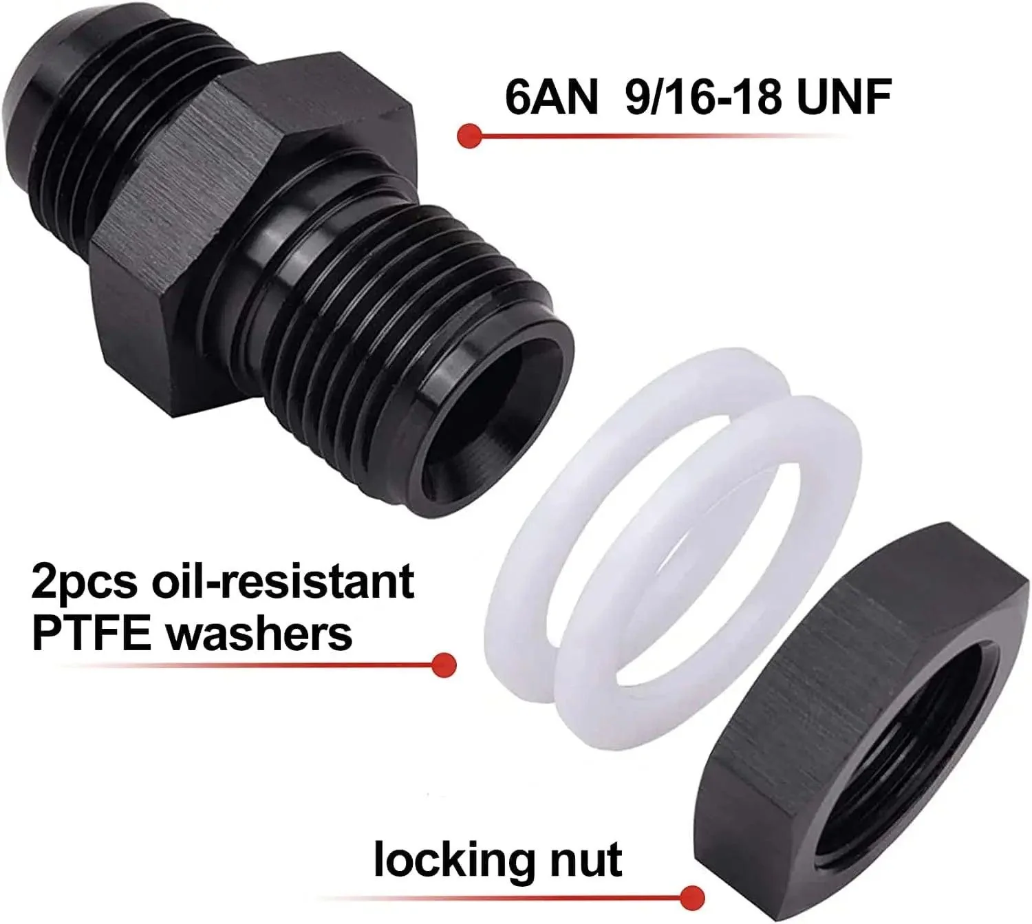 EVIL ENERGY MALE 6/8/10/12/16AN BULKHEAD FUEL CELL FITTING ADAPTER ALUMINUM STRAIGHT - Image 5