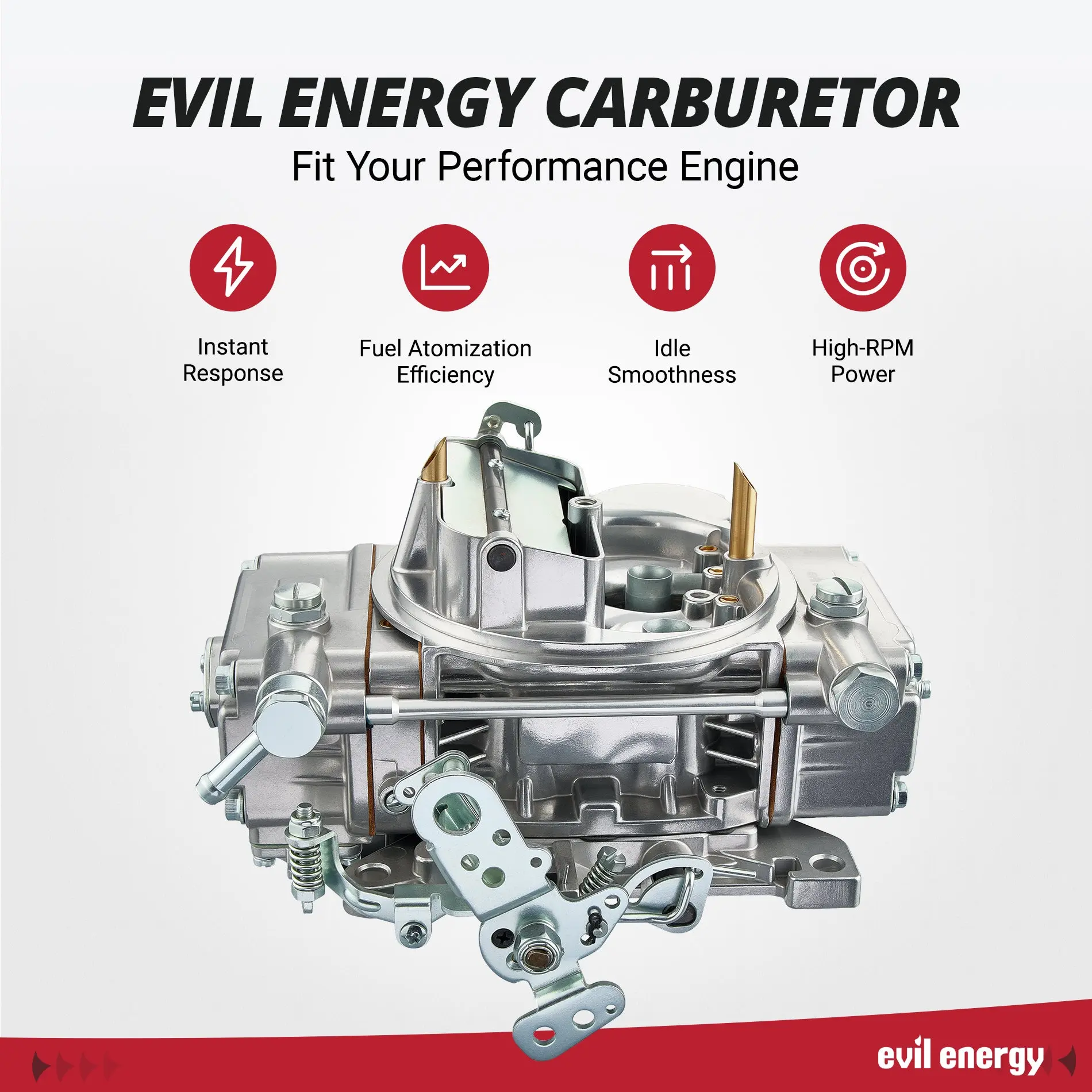 EVIL ENERGY 600 CFM 4-barrel Performance Carburetor - Image 7