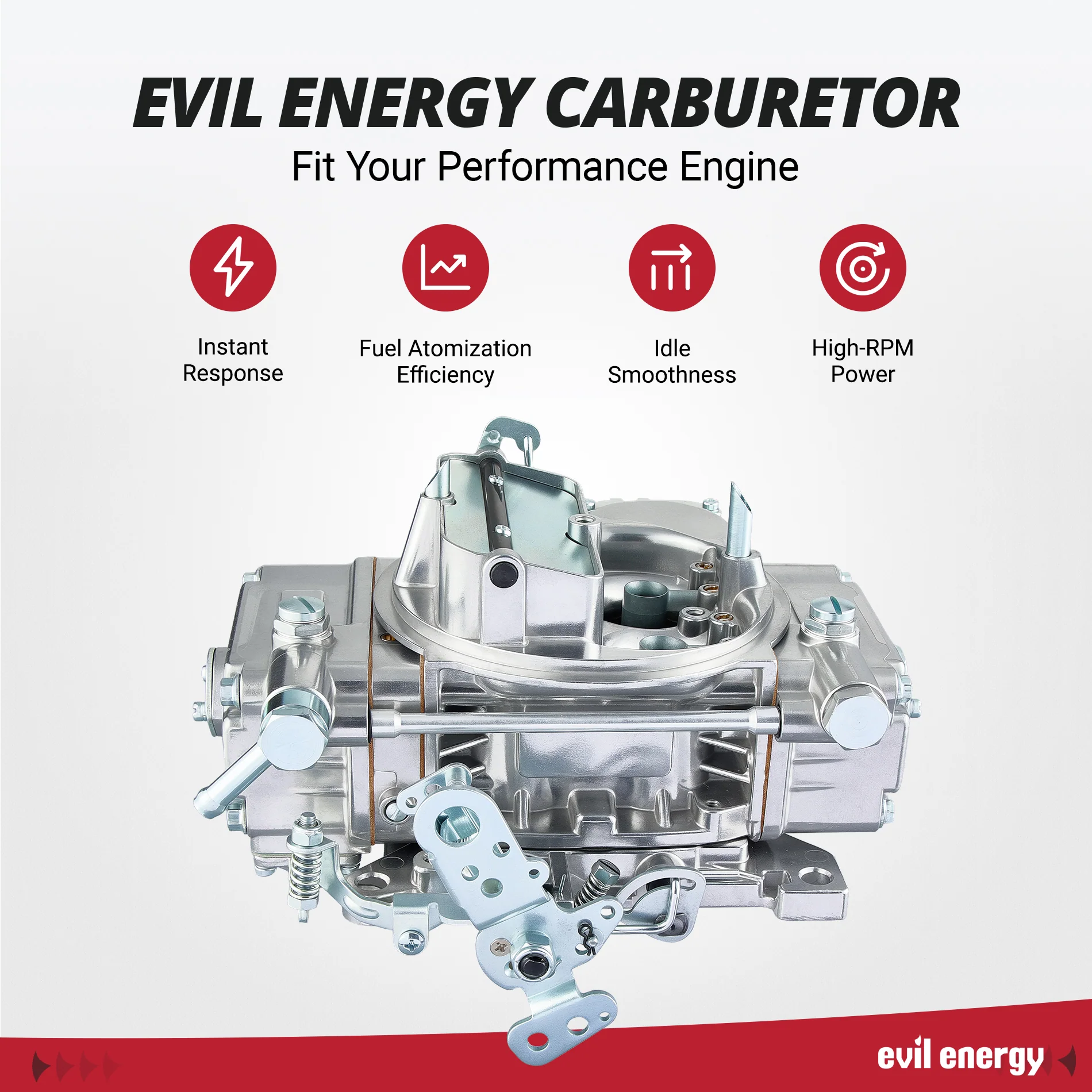 EVIL ENERGY 600 CFM Street 4-barrel Carburetor Vacuum-Operated Secondary Throttle - Image 7