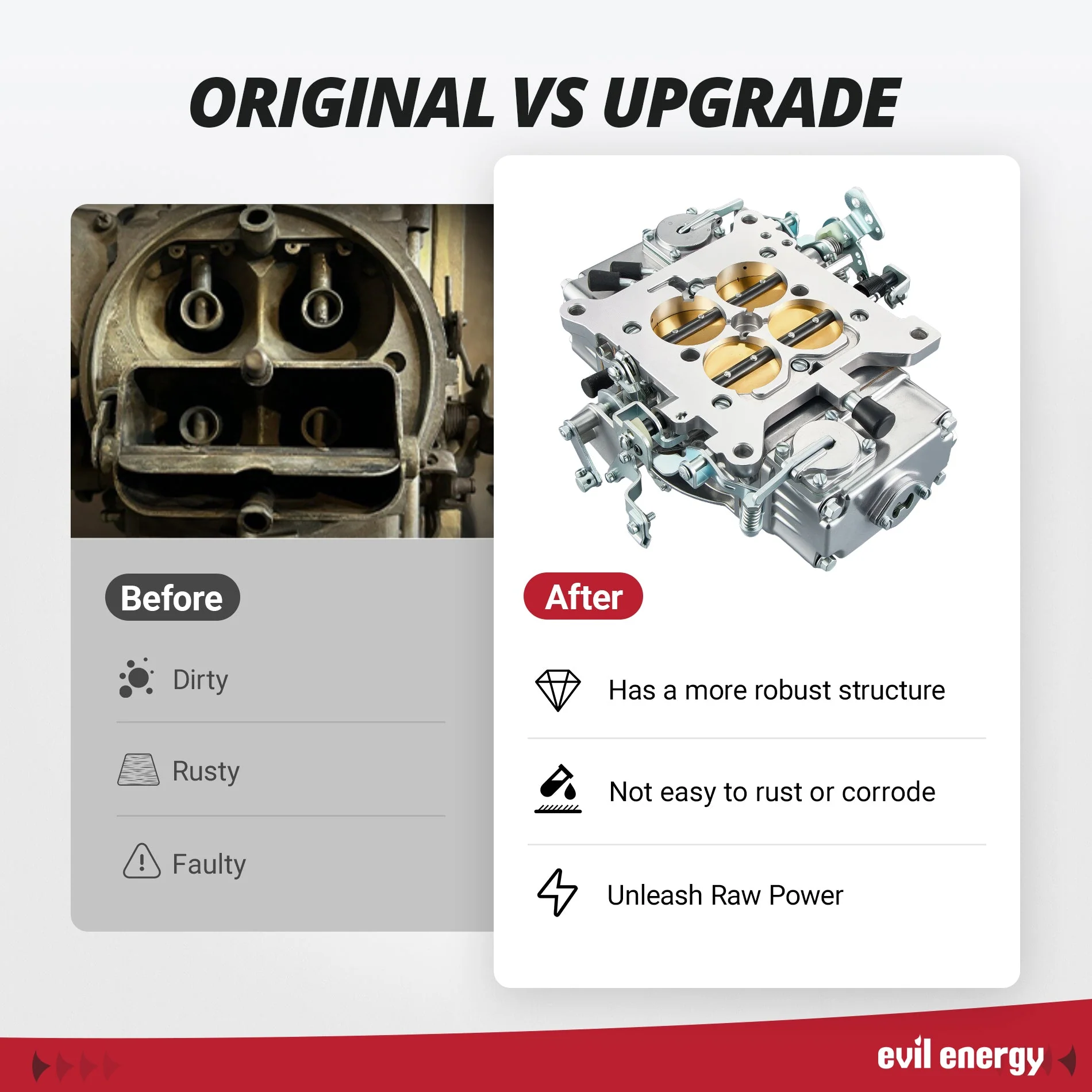 EVIL ENERGY 650 CFM 4 Barrel Carburetor Mechanical Secondary - Image 5