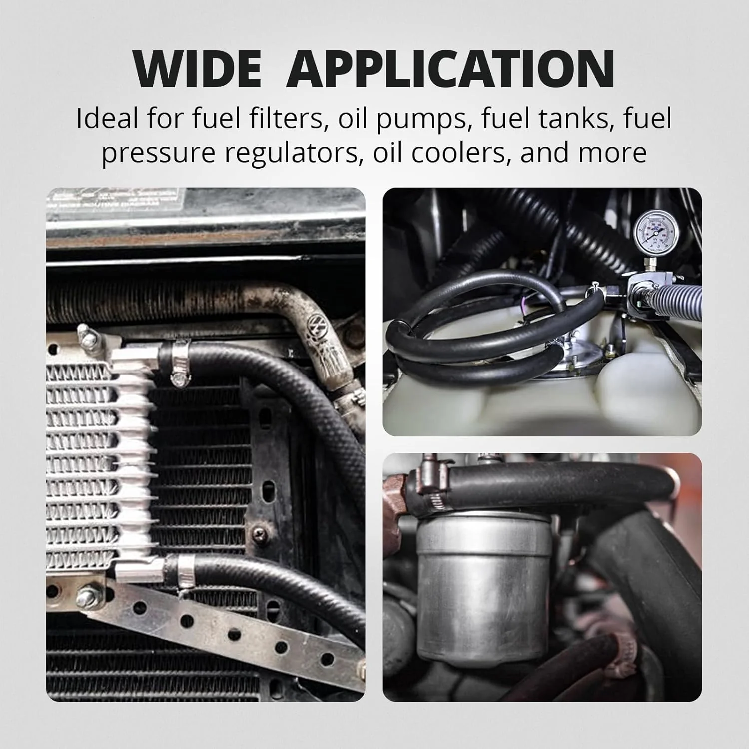 EVIL ENERGY 4/6/10 AN Fuel Line Kit 20FT CPE Rubber Hose with Push On Fittings & Clamps - Image 18