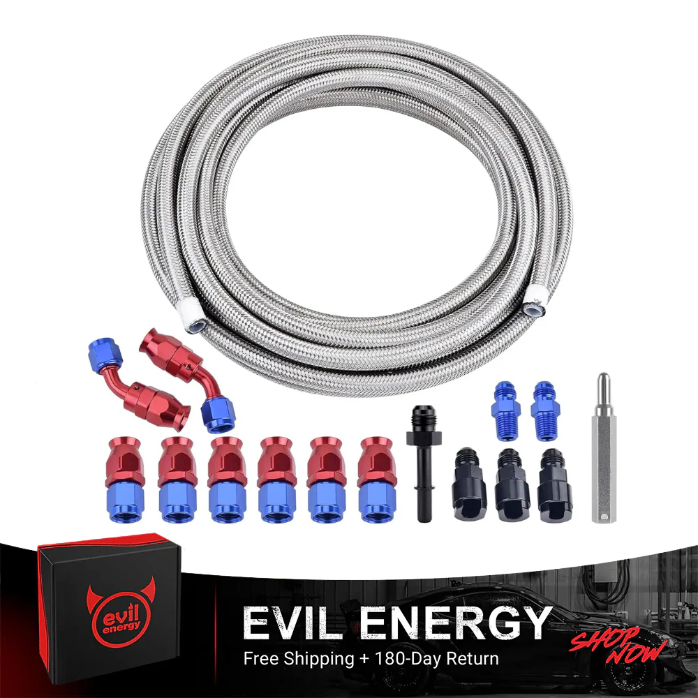 EVIL ENERGY 6AN 3/8-inch PTFE LS Swap EFI Fuel Line Kit | 25FT E85 Hose - High-Performance, E85 Compatible, Turbo & Supercharger Ready - Image 3