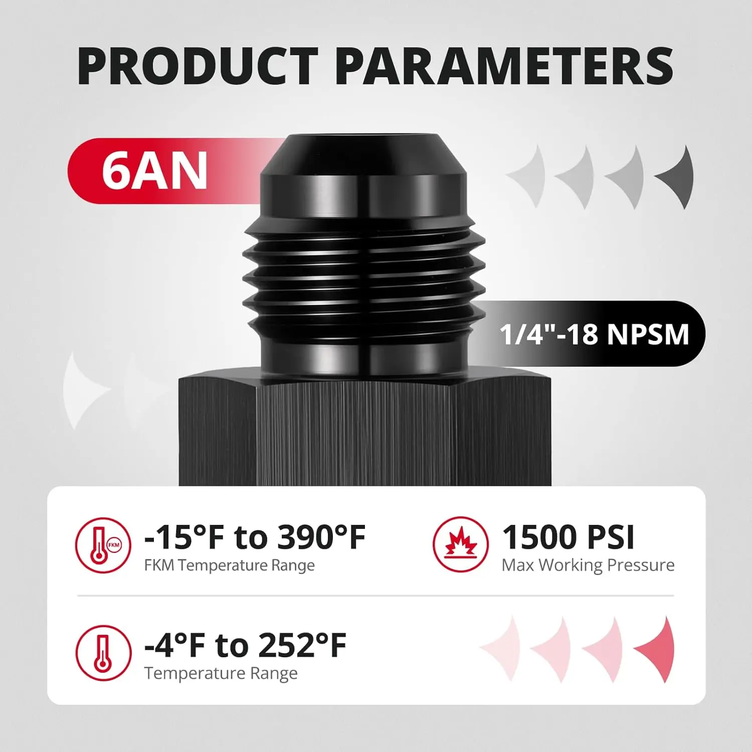 EVIL ENERGY 6AN to 1/4 NPSM Transmission Cooler Line Fitting 4L80E Adapter 2PCS - Image 4