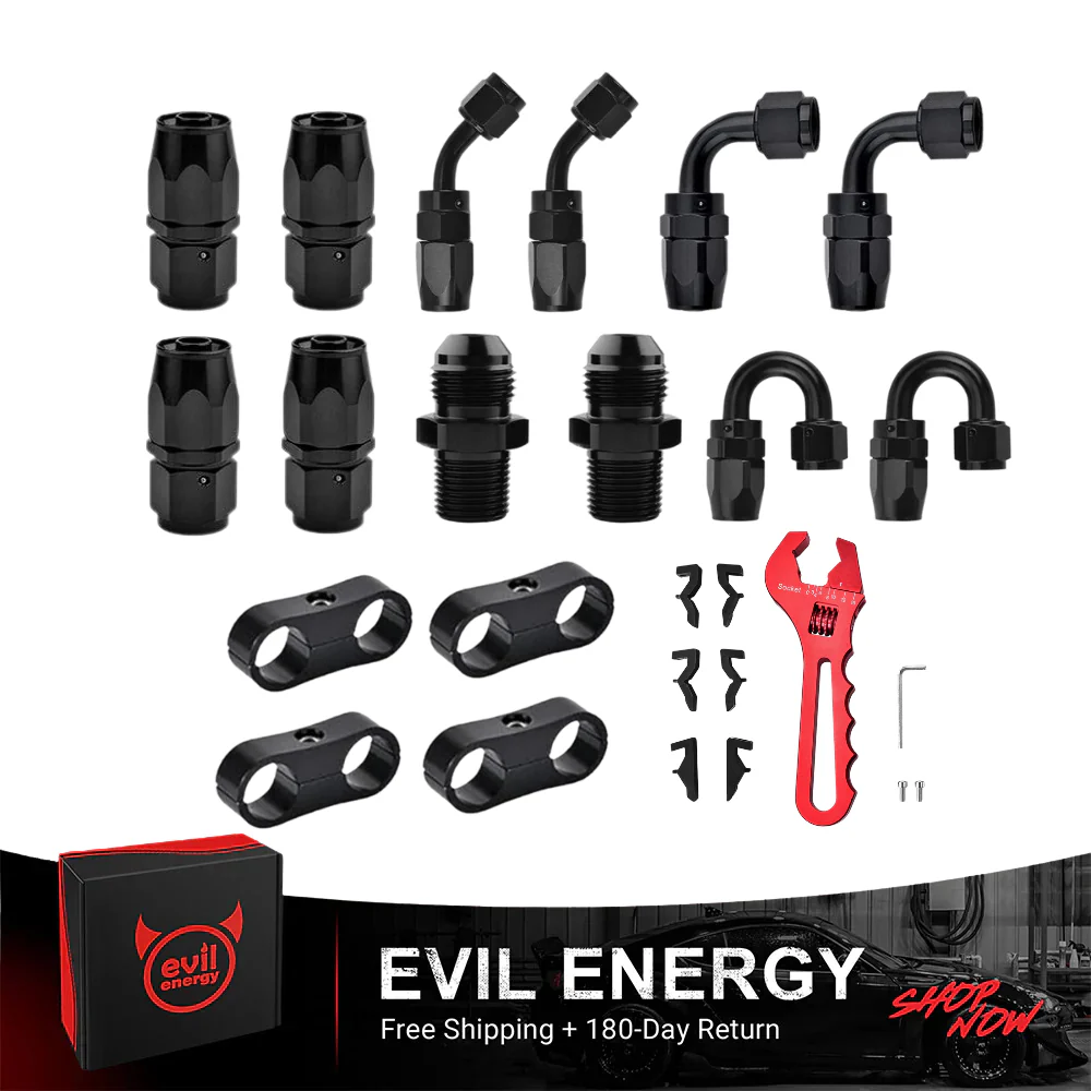 EVIL ENERGY 6/8/10AN Swivel Fuel Hose Fittings & Male Flare Coupler Union Kit with Hose Separator Clamp - Image 4