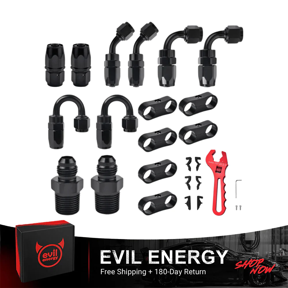 EVIL ENERGY 6/8/10AN Swivel Fuel Hose Fittings & Male Flare Coupler Union Kit with Hose Separator Clamp - Image 5