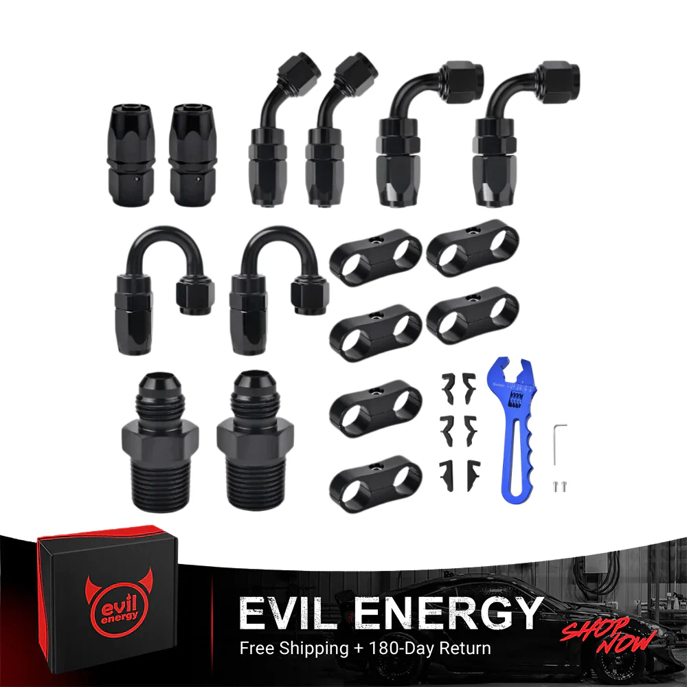 EVIL ENERGY 6/8/10AN Swivel Fuel Hose Fittings & Male Flare Coupler Union Kit with Hose Separator Clamp - Image 7