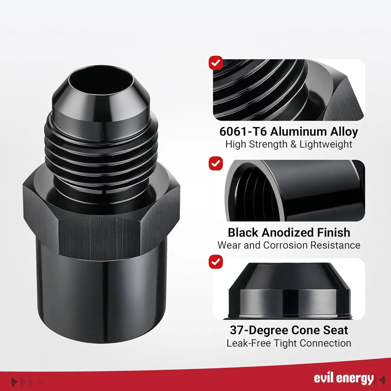 EVIL ENERGY 6AN Male to Female M14x1.5/M16x1.5 Fuel Adapter for TBI/Vortec 87-98 Truck Power Steering - Image 4