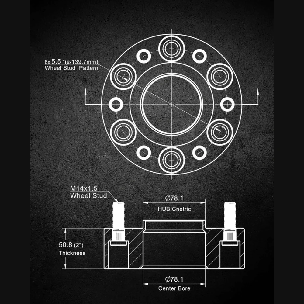 Evil Energy | Wheel Spacers 6x5.5 for Chevy Silverado GMC Sierra 4PCS (1.25-inch / 1.5-inch / 2.0-inch) - Image 4