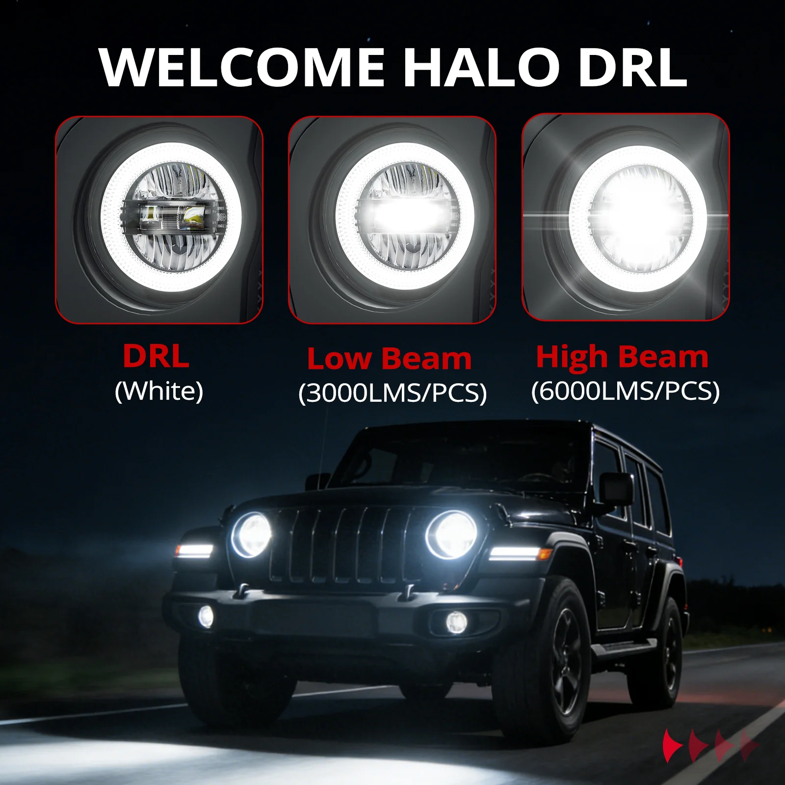 EVIL ENERGY 9 Inch RGB Round LED Headlight Replacement for 2018-2025 Jeep Wrangler JL JLU Unlimited Gladiator JT Accessories [DOT Approved] Sealed Beam Front Head Light Lamp Bulb - Image 4