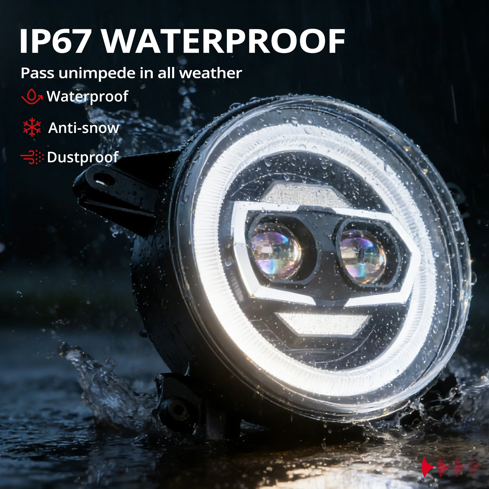 EVIL ENERGY 9 Inch Round LED Headlights Replacement for 2018-2025 Jeep Wrangler JL JLU Unlimited Gladiator JT Accessories [DOT Approved] [DUAL HALO DRL] Sealed Beam Front Head Light Lamp Bulb - Image 8