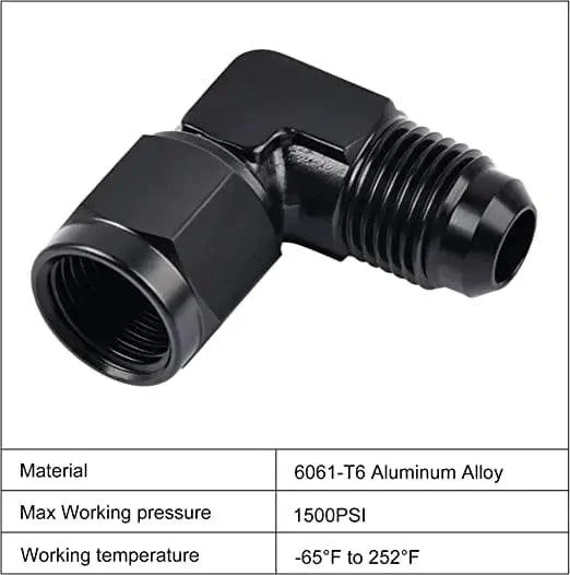 EVIL ENERGY AN Female to Male Flare 45/90 Degree Fitting Swivel Aluminium (3/4/6/8/10/12AN) - Image 3