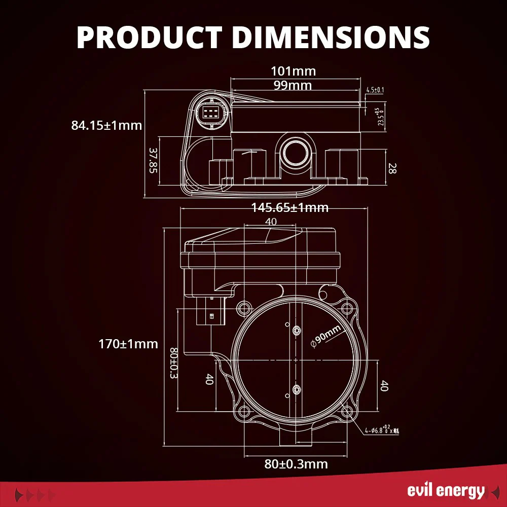 EVIL ENERGY 90mm Electronic Throttle Body Fit 6.2L Supercharged HEMI V8 Hellcat- with TPS 4 Bolt - Image 7