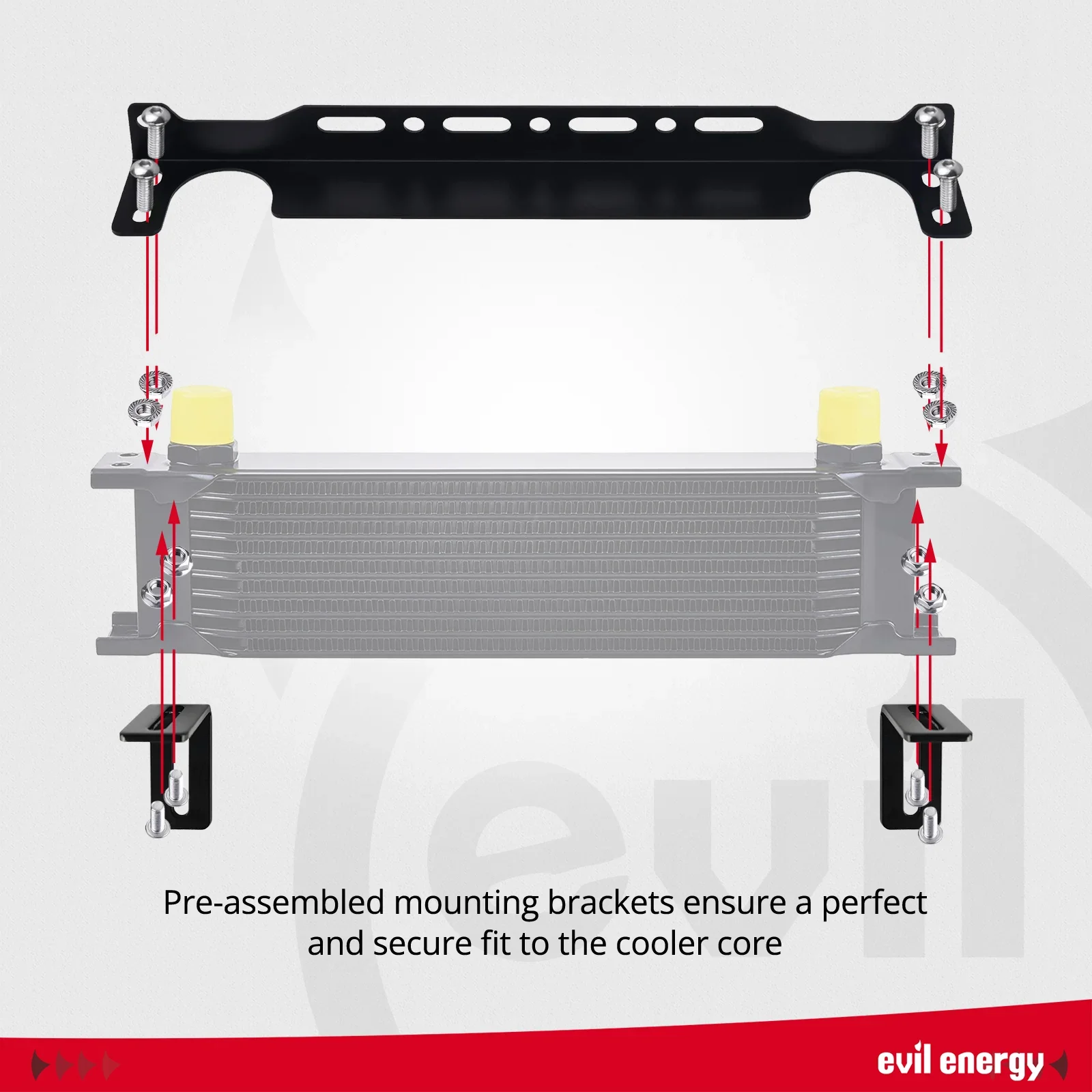 EVIL ENERGY 330mm 10/16/19 Row Oil Cooler Kit 10AN Transmission Universal Engine Cooler - Image 18