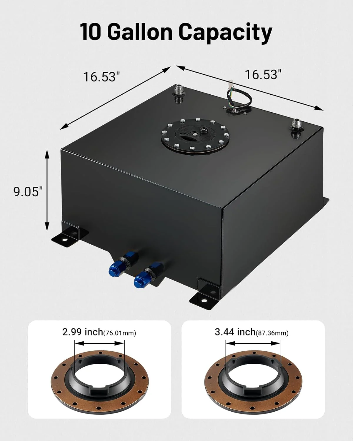 EVIL ENERGY Fuel Cell Gas Tank with Level Sender Black Street Drift Aluminum（1/2.5/5/8/10/12/15/20 Gallon ） - Image 11
