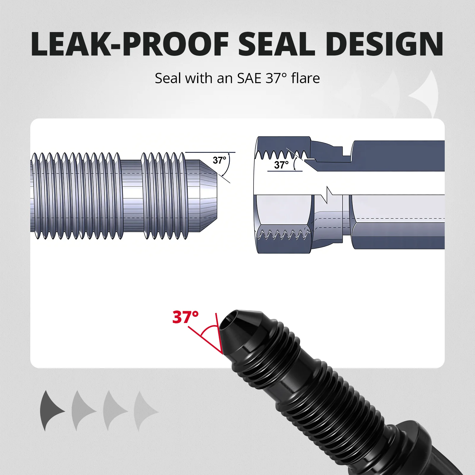 EVIL ENERGY AN Bulkhead Fitting Adapter Straight 45 90 Degree Aluminum Black - Image 11