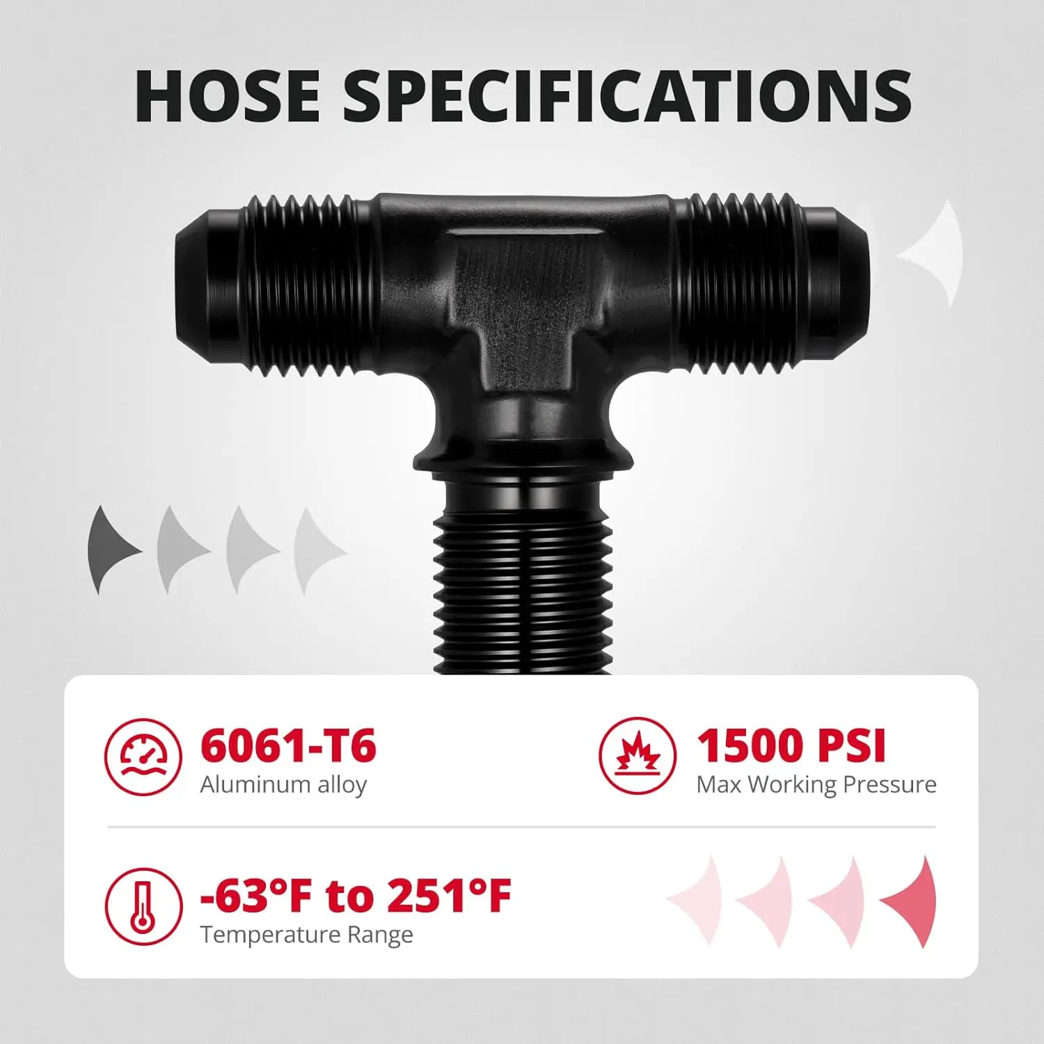 EVIL ENERGY 3/4/6/8/10/12AN Male Flare Bulkhead Tee Fitting Adapter Aluminum Black - Image 8
