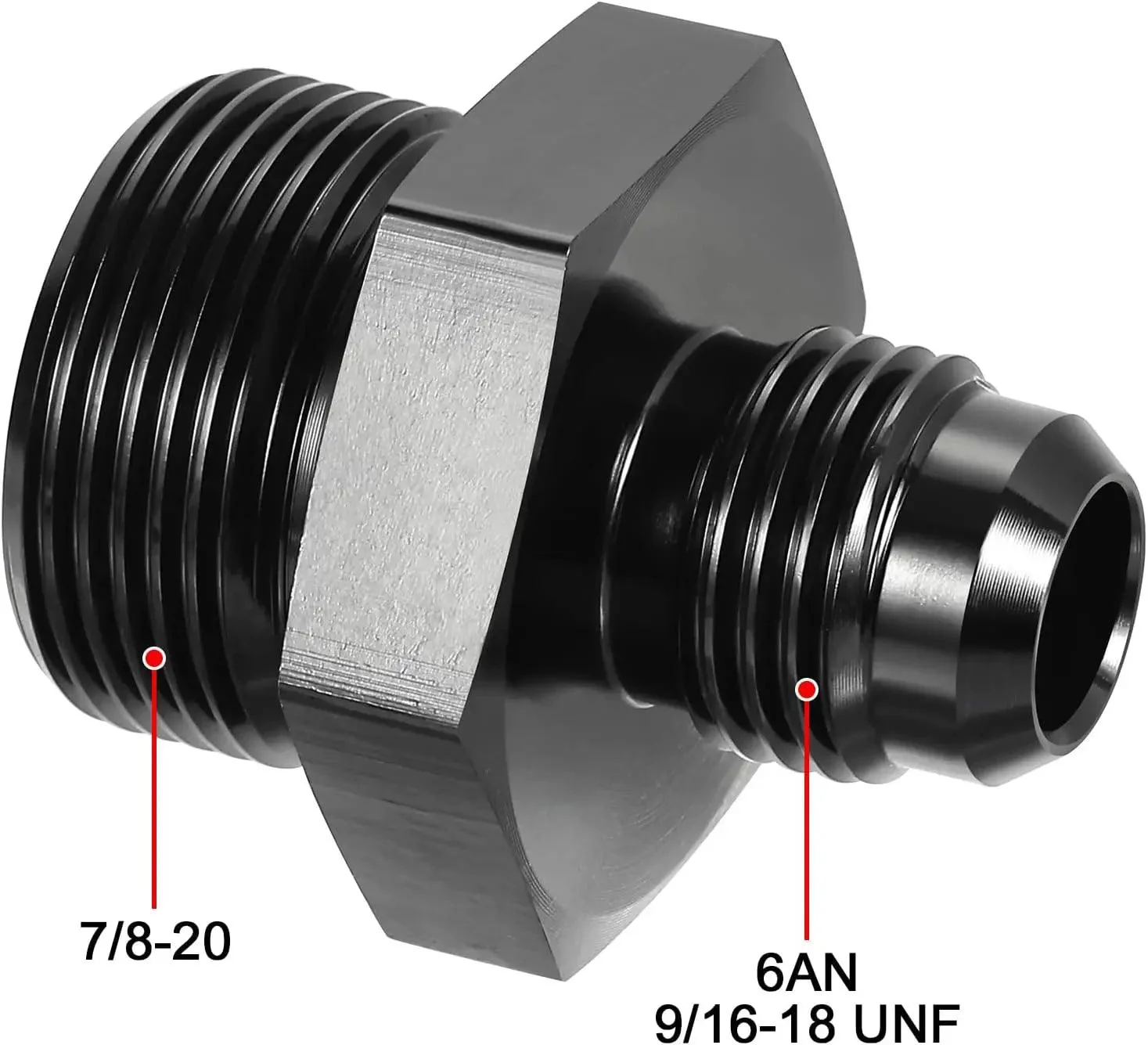 EVIL ENERGY 6AN Male Flare to Male Carb Carburetor Fuel Inlet Fitting Adapter Aluminum Black - Image 2