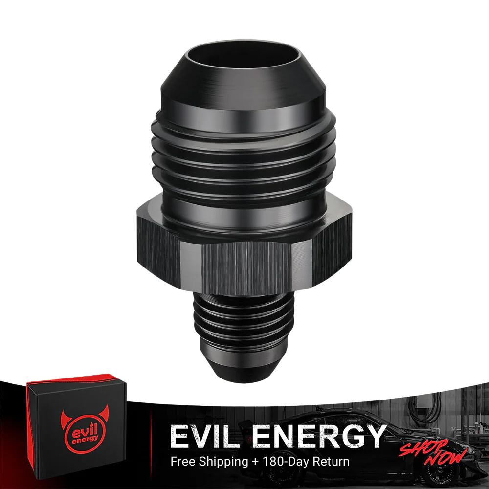 EVIL ENERGY AN Male to AN Male Flare Coupler Union Straight Fuel Hose Adapter Fitting Black - Image 10