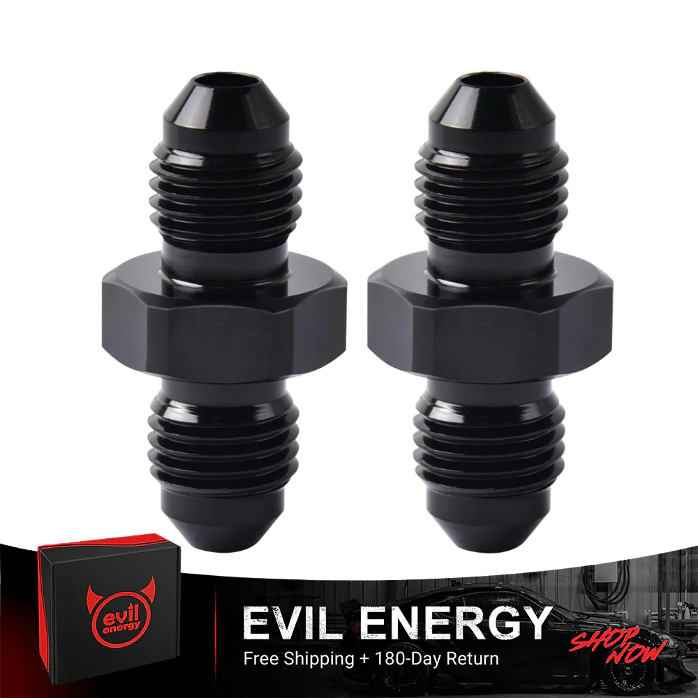 EVIL ENERGY AN Male to AN Male Flare Coupler Union Straight Fuel Hose Adapter Fitting Black - Image 11