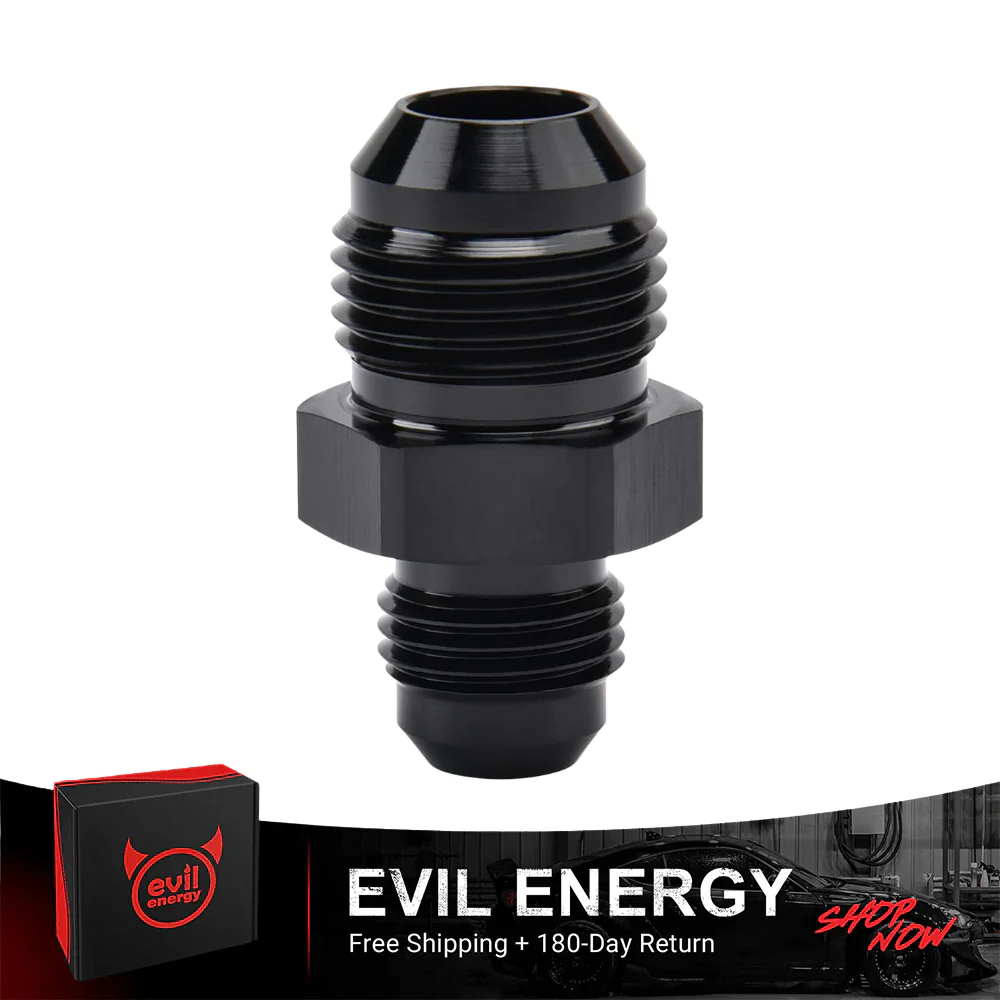 EVIL ENERGY AN Male to AN Male Flare Coupler Union Straight Fuel Hose Adapter Fitting Black - Image 12